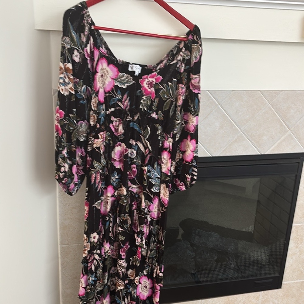 Jessica Simpson pink  and White Bishop Sleeve Sundress